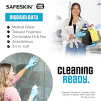 SAFESKIN Disposable Nitrile Gloves in POP-N-GO Pack (50 or 200 Count) Medium Duty, Powder-Free -Cleaning, Gardening, Crafts