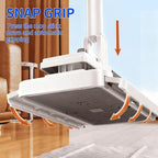 Snap Grip Mini Mop, Zero-Touch Gap Dust Cleaner with 39in Lazy Mop Stick & Locking Head, Disposable Dust Mop for House Wall Bathroom Toilet Corners Multi Surface Cleaning with 5 Cloths