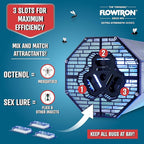 Flowtron Indoor/Outdoor Fly Control, 2000 sq.ft Indoor & 2 Acre Outdoor Insect Control with Dual Lure Method, 120W UV Light & Fly Sex Lure/Octenol for Flies and Mosquitoes, UL Certified