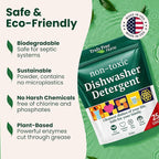 Truly Free Dishwasher Detergent Powder | Natural Dish Detergent, Dishwasher Soap | Plastic Free, Plant-Based, Clean, Heavy Duty Hard Water Stain & Grease Remover | Fragrance Free | 12.5 oz (Pack of 3)