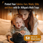 Dr. Killigan's Premium Clothing Moth Traps with Pheromones Prime | Non-Toxic Clothes Moth Trap with Lure for Closets & Carpet | Moth Treatment & Prevention | Case Making & Web Spinning (Black, 6 pack)