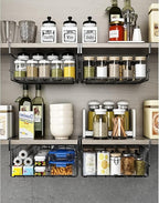 Under Shelf Basket Storage 2Pack - 11.8in Metal Under Cabinet Shelf, Hanging Wire Basket Shelves, Undershelf Storage Basket for Kitchen Pantry Bookshelf