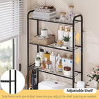 Over The Toilet Storage,3-Tier Heavy Duty Metal Bathroom Organizer, Freestanding Space Saver with Wide Shelves for Towels & Toilet Paper (Black)