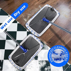 MASTERTOP Microfibre Flat Mop, Extended Wet Dry Large Floor Mop with 5 Reusable Pads & Telescopic Handle, Dust Mops for Laminate Wooden Hard Floor Vinyl Tile Floors Cleaning - Send 1 Cleaning Scraper
