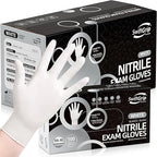 Disposable Nitrile Exam Gloves, 3-mil, Small, Case of 1000, White Nitrile Gloves Disposable Latex Free for Medical, Cleaning, Cooking & Esthetician, Food-Safe, Powder-Free, Non-Sterile