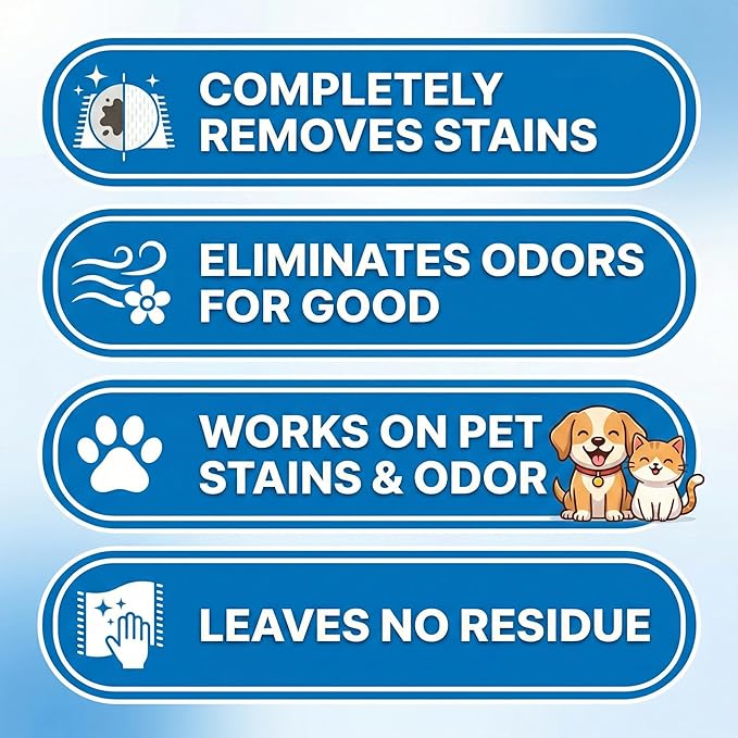 GEODE Carpet Cleaner Solution for Machines – Enzyme Carpet Cleaner & Deodorizer for Deep Cleaning, Pet Stain & Odor Remover, Non-Toxic Concentrated Formula for Carpet Cleaning Machines (G)