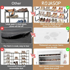 ROJASOP Shoe Rack with Covers 10 Tier Large Shoe Organizer Tall Shoe Closet Storage for 50-55 Pairs Shoe and Boot, Free Standing Shoe Rack Organizer for Closet, Entryway, Bedroom, White