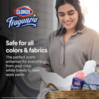 Clorox Fraganzia Laundry Scent Booster Crystals, In-Wash Fragrance Beads for Fresh-Smelling Clothes & Linens, Safe for All Fabrics & Colors, Easy-Pour Bottle, Rose Scent, 18 Oz, 2 Pack