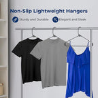 SereneLife 200 Pack Plastic Hangers, Non-Slip, Space-Saving Closet Organizers, Durable and Strong for Shirts, Sweaters, Hoodies, Kids Clothes & Dresses, Ultra-Thin, Lightweight