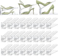 MOVDEET Shoe Slots Organizer,24 Pack Transparent Shoe Stacker Adjustable Shoe Slot Organizer Space Saver Shoe Rack Holder Shoes Storage Organizers for Closet,Transparent