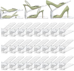 MOVDEET Shoe Slots Organizer,24 Pack Transparent Shoe Stacker Adjustable Shoe Slot Organizer Space Saver Shoe Rack Holder Shoes Storage Organizers for Closet,Transparent