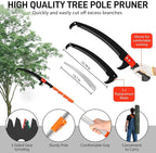 Outvita 7-24FT Telescoping Pruning Pole for Tree Trimming, Aluminum Manual Pole Saws for Tree Trimmer with Telescopic Extension Pole 1 Scissors 2 Blade