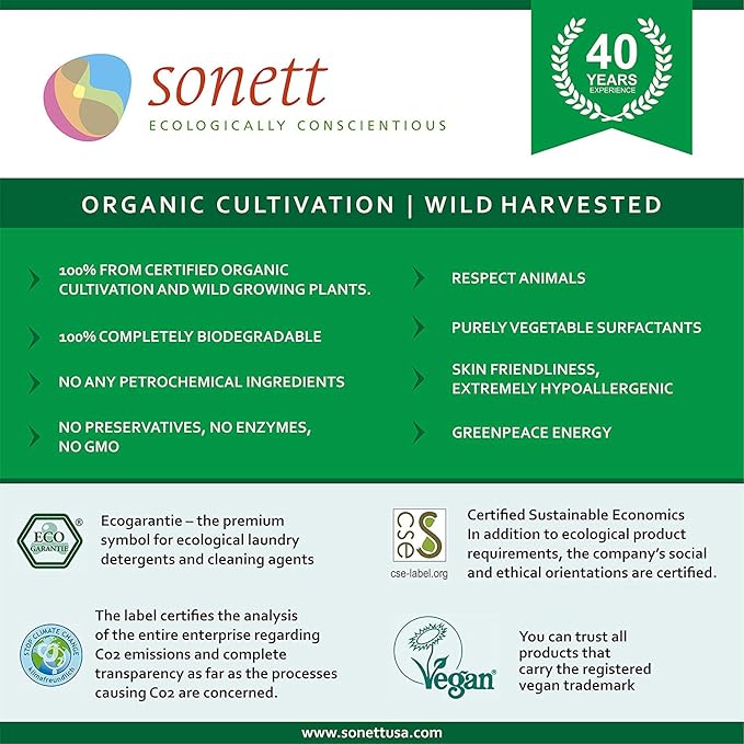 Sonett Organic Universal Orange Powerful Cleaner For Kitchen, House Hold And Repair Shop Very Gentle To Your Skin (1 Count) Certified Organically Grown