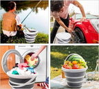South Bend Components 2.6 Gallons Collapsible Bucket with Handle, Space Saving Design Portable Foldable Water Pail for Indoor/Outdoor, Mop, Boating, Camping, and Fishing (2-Pack)