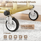 HYSEYY Heavy Duty Clothes Rack, Rolling Clothing Racks With Shelves Load 620 LBS, Double Rod Clothing Racks for Hanging Clothes, Portable& Adjustable Clothes Rack with Wheels Garment Rack,Gold