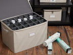 Covermates Keepsakes - Adjustable Zip-Top Storage Box - Configurable FlexGrid Compartments - Heavy Duty Polyester- Reinforced Handles - Stackable Design - Indoor Storage, Beige Heather