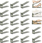 20 Pack Shoe Slots Organizer Adjustable Level Shoe Stacker Holder Storage Space Saving Sneakers Display Tray Rack for Closet (Green Transparent, 20 Pack)