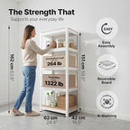 HOMEDANT House 5 Tier 24.1" W Laminated Metal Shelving Unit Adjustable Storage Utility Rack Heavy Duty Shelves Organization Multipurpose Shelf Kitchen Garage Pantry Closet 1 Pack