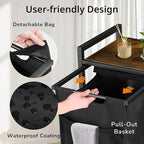 Laundry Hamper with Shelf, Laundry Basket with 2 Pull-Out Removable Bags, 2 x 13.1 Gallons(99L), Metal Frame, Lockable Wheels, for Laundry Room and Bedroom