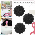 3 Pcs Dual Sided Scrub Sponge Multi Functional Cute Temperature Sensitive Non Scratch Dish Sponge for Washing Dishes Kitchen Bathroom(Flower,Black)