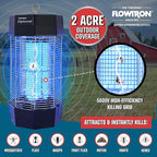 Flowtron Indoor/Outdoor Fly Control, 2000 sq.ft Indoor & 2 Acre Outdoor Insect Control with Dual Lure Method, 120W UV Light & Fly Sex Lure/Octenol for Flies and Mosquitoes, UL Certified