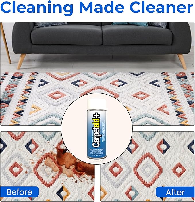 Carpet Aid Spot & Stain Remover, Removes Oil, Grease, Ink, Coffee, Pet Urine & Lipstick from Carpets, Rugs & Upholstery 10 Pk
