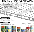 Simple Houseware Stackable Can Organizer Rack for Pantry/Cabinet – 11.5" D x 17" W x 13.75" H, Holds 36 Cans, 3-Tier Can Food Storage Dispenser, Chrome