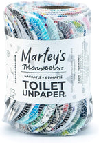 Marley's Monsters Toilet UNpaper - 24 count roll, Reusable Toilet Paper - Absorbent Bidet Cloth Wipes (Surprise Print)