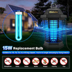 Klahaite Replacement Light Bulb Bug Zapper 15W Bug Light Bulbs for K15, X3,T6, T8, T9 Bug Zapper Outdoor 4-Pin Base U Shaped Twin Tube Bulb for Outdoor Mosquito Zapper