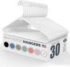 Neaties Plastic Hangers 30 Pack – Made in the USA – 6lb Capacity Standard Clothes Hangers with Strap Hooks for Dresses, Lingerie, Shirts, Pants, and Jackets – White