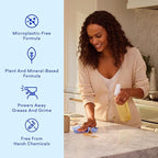 BLUELAND Multi-surface Cleaner, Starter Set, Fresh Lemon Scent, Spray Bottle with 4 Refill Tablets, All-Purpose, Eco-Friendly Cleaning Supplies, 4 x 24 Fl oz