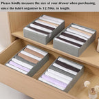 4 Packs T-shirt Drawer Organizers for Clothing,8 Grids Compartment Wardrobe Storage Box, Washable Clothes Organizer for Folded Clothes, Legging, Silk Scarve