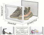 HOMIDEC Shoe Storage, 12 Pack Shoe Organizer for Closet, Shoe Boxes Clear Plastic Stackable Shoe Containers with Lids for Size 13