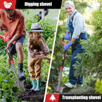 Drain Spade Root Saw Spades Digging Garden Shovel with Fiberglass Handle for Digging, Trenching, Transplanting,45.3 Inches