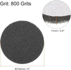 HARFINGTON 12pcs Scrubber Scouring Pads 800 Grits 4 Inch Drill Power Brush Hoop and Loop Surface Conditioning Disc Drill Scuffing Disc Scrub Pads for Home Kitchen Cleaning, Grey