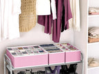 Simple Houseware 4-Pack Drawer Organizer Set - Closet Dividers for Underwear, Socks, Bras, Scarves, Ties - Foldable Non-Woven Storage Boxes, Pink