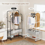 Golpart Clothes Garment Coat Rack Drying Clothing Racks Metal Freestanding for Hanging Clothes Portable Closet for Laundry Bedroom White