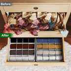 Joyoldelf Sock Drawer Organizer Divider Underwear Organizer 16-cell Fabric Dresser Drawer Organizers Storage Boxes for Socks Lingerie, Handkerchiefs, Ties 4 Pack (Grey)