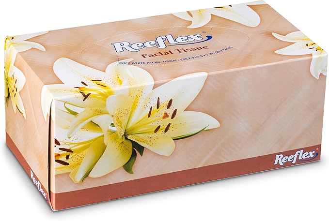 Reeflex Premium Facial Tissues 230 Sheets Per Box, 2-Ply Soft Touch, Gentle and Durable in A Stylish Box - 3 Total Boxes, 690 Sheets Family Pack