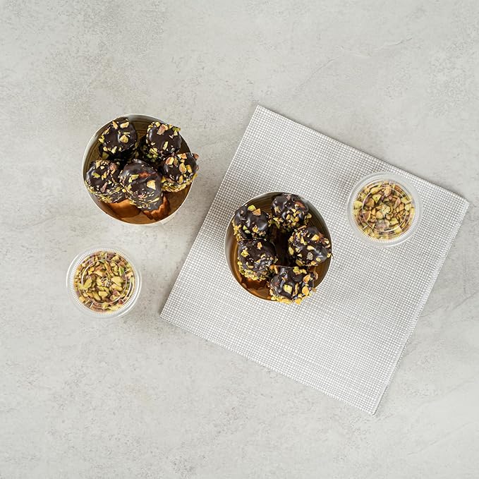 Restaurantware Bio Tek 16 Ounce French Fry Containers, 100 Disposable Charcuterie Cups - Incline Design, Round, Plaid Paper French Fry Cups, Stackable, For Waffles, Chips, or Popcorn