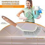 5-Pack Heavy Duty Scrub Brushes Set with Wooden Handles, Multi-Surface Scrubber for Kitchen, Bathroom, Tile & Grout, Includes Spherical, Triangle, Square & Dish Brush for Stubborn Stains