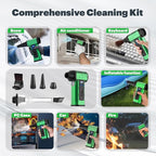 SCHNEIDER Compressed Air Duster and Vacuum Cleaner with 2-in-1 Blow & Suction Function, 130000RPM Electric Air Dust with Multi-Speed Adjustable/LED Light for PC Keyboard Cleaning, Car, Home
