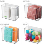 iDesign Magnetic Small Clear Plastic Organizer Bins for Laundry Room Storage