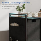 Huhote Laundry Hamper, Laundry Basket, Laundry Sorter with Top Shelf & 3 Removable Washable Bags & Side Pockets for Laundry Room organization, Bathroom and Dorm, Rustic Brown and Black