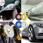 Amylove 8 Inch Airway Buffing Wheels Aluminum Wheel Polishing Kit in Diameter 5/8 Inch Arbor Hole, Polishing Compound and Metal Polish Kit for Angle Grinder(Mixed Color,9 Pcs)