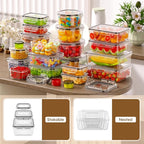 70 PCS Food Storage Containers with Lids Airtight (35 Containers & 35 Lids), 100% Leak Proof Meal Prep Container for Kitchen, BPA-Free Plastic(Polypropylene5), Microwave/Dishwasher Safe, Labels & Pen