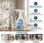 Chandelier Cleaner Drip Dry Spray, No Wipe Formula for Crystal Chandeliers, Streak-Free Spray-On Cleaner for Glass & Decorative Lighting Fixtures, Surface-Friendly on Crystal, 10.14 oz