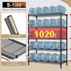 REIBII 5-Tier Wire Shelving Storage Shelves Metal Shelves,1020 LBS Adjustable Heavy Duty Metal Shelving Units and Storage for Garage Pantry Kitchen Bathroom 29" W X 14" D X 63" H