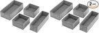 Whitmor 6283-9871 Set of 4-Crosshatch Gray Drawer Organizer (Pack of 2)