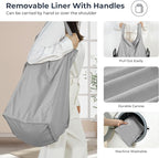 STO STO Laundry Hamper 3 Section, 120L Rolling Laundry Sorter Cart with Removable and Washable Liner Bag, Clothes Hamper with Wheels and Metal Handle for Laundry Room and Bedroom, Gray